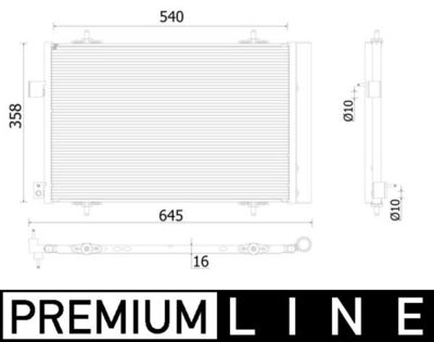 Condenser, air conditioning MAHLE AC 938 000P