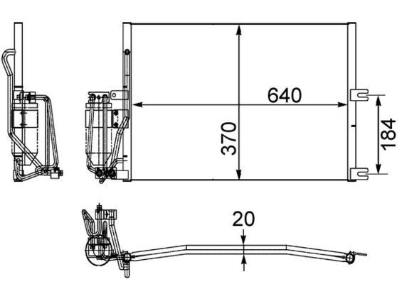 MAHLE AC 170 000S Condenser, air conditioning