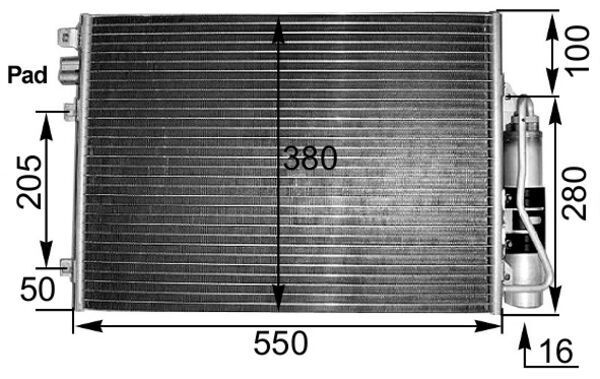 MAHLE AC 303 000S Condenser, air conditioning