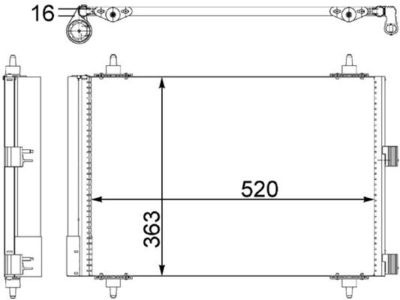 Condenser, air conditioning MAHLE AC 447 000S