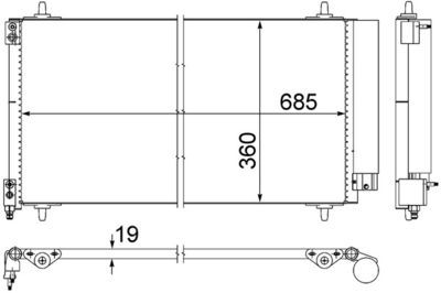 Condenser, air conditioning MAHLE AC 592 000S