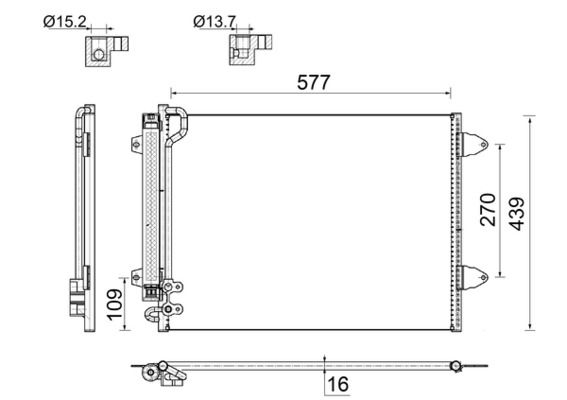 MAHLE AC 666 000S Condenser, air conditioning