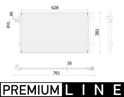 Condenser, air conditioning MAHLE AC 99 000P