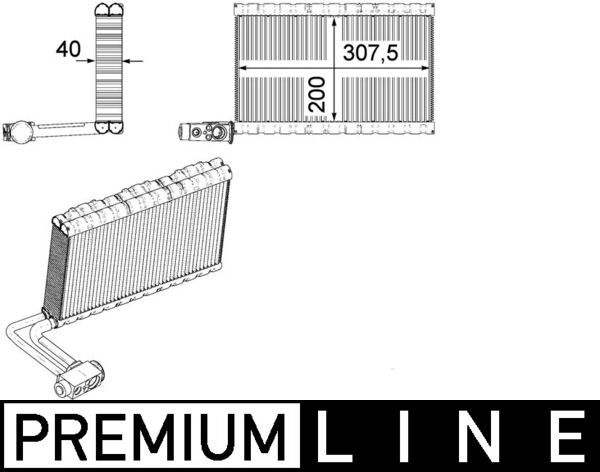 MAHLE AE 109 000P Evaporator, air conditioning