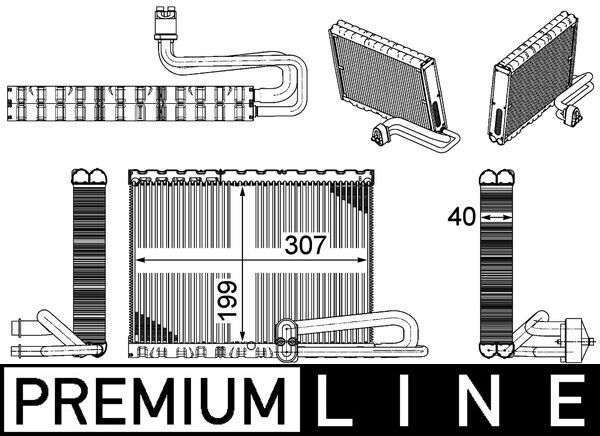 MAHLE AE 121 000P Evaporator, air conditioning