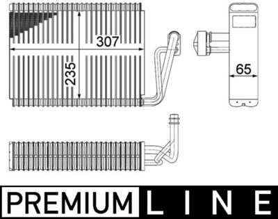 Evaporator, air conditioning MAHLE AE 53 000P