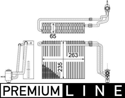 Evaporator, air conditioning MAHLE AE 107 000P