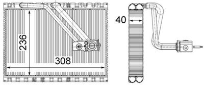 Evaporator, air conditioning MAHLE AE 128 000P