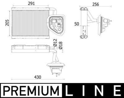 Evaporator, air conditioning MAHLE AE 159 000P