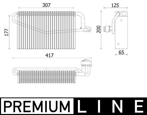 MAHLE AE 163 000P Evaporator, air conditioning