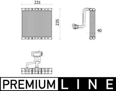 Evaporator, air conditioning MAHLE AE 166 000P