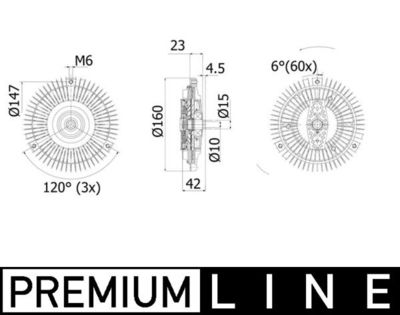 Clutch, radiator fan MAHLE CFC 107 001P