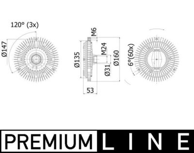 Clutch, radiator fan MAHLE CFC 49 001P