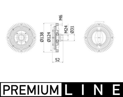 Clutch, radiator fan MAHLE CFC 64 001P