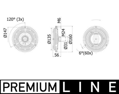 Clutch, radiator fan MAHLE CFC 93 001P