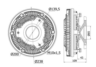 Clutch, radiator fan MAHLE CFC 12 000S