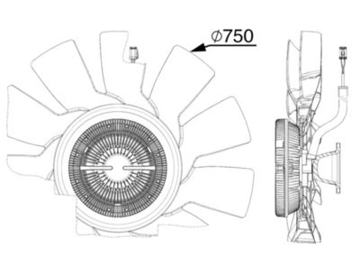 Fan, engine cooling MAHLE CFF 515 000P