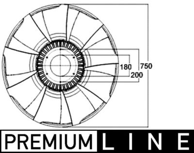 Fan Wheel, engine cooling MAHLE CFW 54 000P