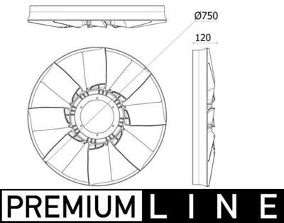 Fan Wheel, engine cooling MAHLE CFW 94 000P