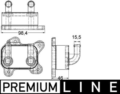 Oil Cooler, engine oil MAHLE CLC 168 000P