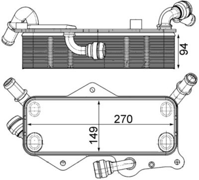 Oil Cooler, automatic transmission MAHLE CLC 218 000P