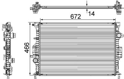 Radiator, engine cooling MAHLE CR 906 000S