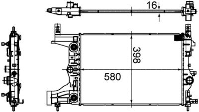 Radiator, engine cooling MAHLE CR 2122 000S