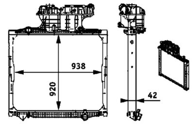 Radiator, engine cooling MAHLE CR 701 000P