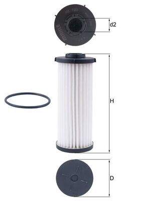 Hydraulic Filter, automatic transmission MAHLE HX 190D