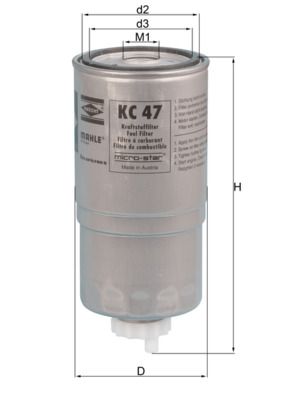 Fuel Filter MAHLE KC 47
