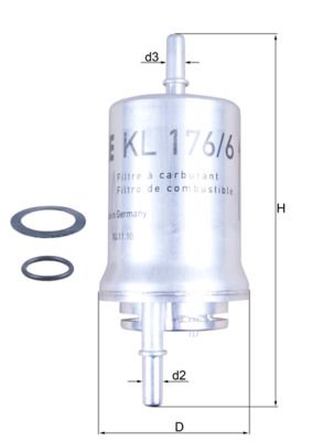 Fuel Filter MAHLE KL 176/6D