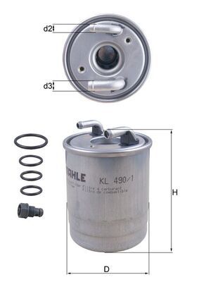 MAHLE KL 490/1D Fuel Filter