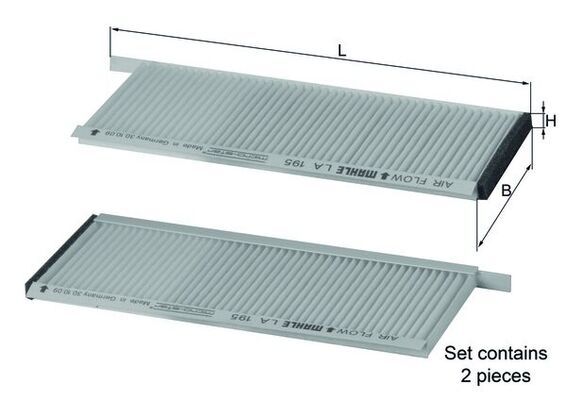 MAHLE LA 195/S Filter, cabin air