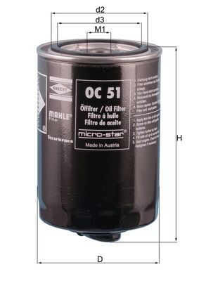 Oil Filter MAHLE OC 51 OF