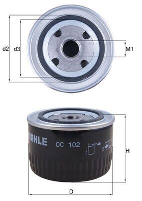 Oil Filter MAHLE OC 102