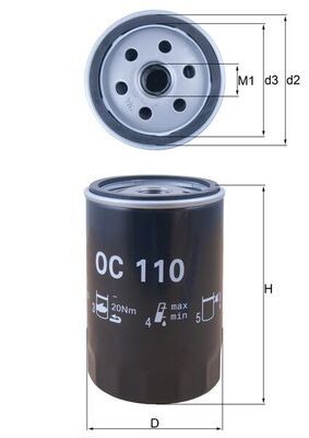 Oil Filter MAHLE OC 110