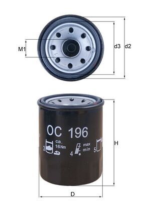 Oil Filter MAHLE OC 196