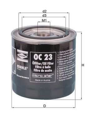 MAHLE OC 23 OF Oil Filter