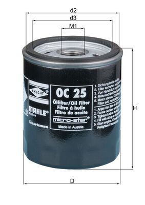 Oil Filter MAHLE OC 25