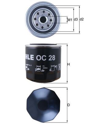 Oil Filter MAHLE OC 28