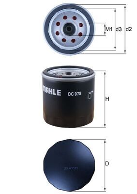 Oil Filter MAHLE OC 978