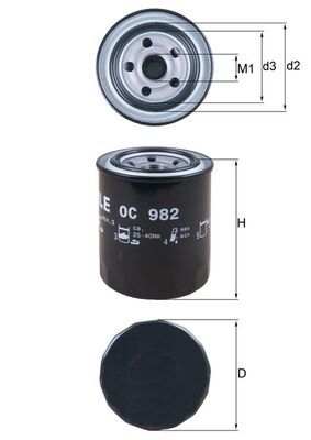 Oil Filter MAHLE OC 982