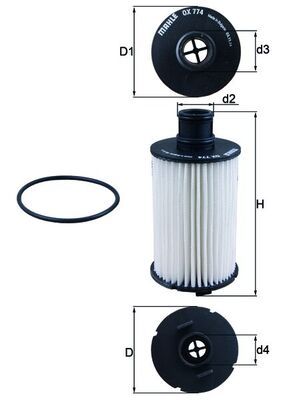 Oil Filter MAHLE OX 774D