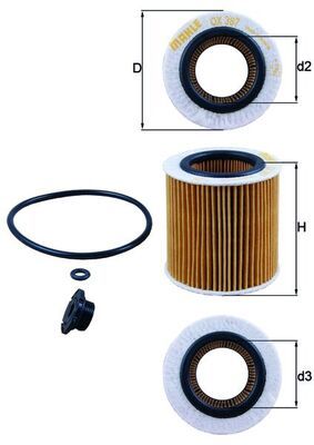 Oil Filter MAHLE OX 387D1