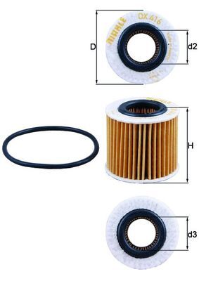 Oil Filter MAHLE OX 416D1