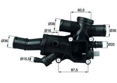 Thermostat, coolant MAHLE TH 44 83