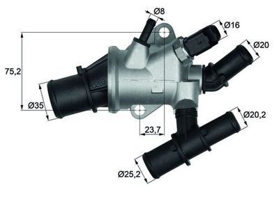 Thermostat, coolant MAHLE TI 162 88