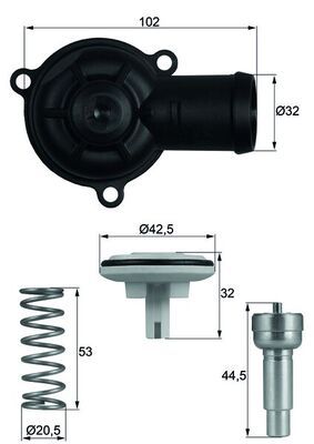 Thermostat, coolant MAHLE TI 220 87D