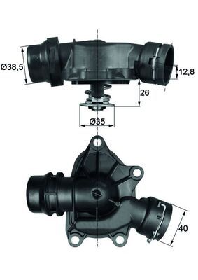 Thermostat, coolant MAHLE TI 26 88