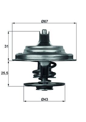 Thermostat, coolant MAHLE TX 23 75D